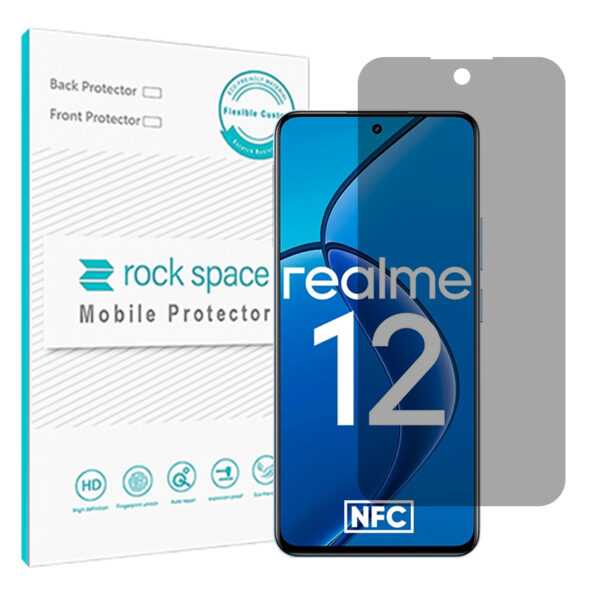 گلس ریلمی Realme 12 5G مدل نانو هیدروژل پرایوسی برند راک اسپیس کدS