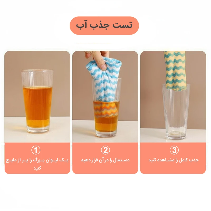 دستمال نظافت خانه و آشپزخانه حوله‌ای، میکروفایبر دکین مدل Very Clean بسته 6 عددی