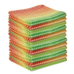 دستمال نظافت خانه و آشپزخانه حوله‌ای، میکروفایبر دکین مدل رنگین کمانی بسته 12 عددی