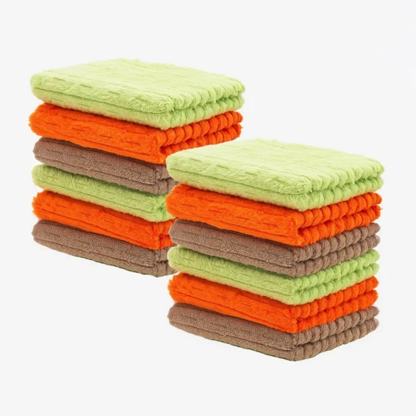 دستمال نظافت خانه و آشپزخانه حوله‌ای، میکروفایبر دکین مدل cleaning wipes بسته 12 عددی