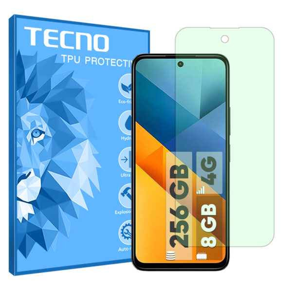 گلس شیائومی Poco M6 4G مدل گرین لایت برند تکنو کد S
