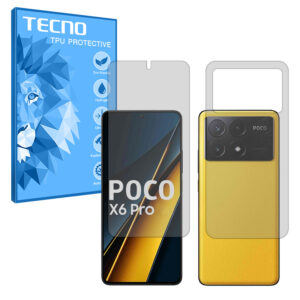 گلس صفحه نمایش و پشت گوشی شیائومی Poco X6 Pro مدل هیدروژلی مات برند تکنو کد SS