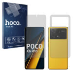 گلس صفحه نمایش و پشت گوشی شیائومی Poco X6 Pro مدل شفاف برند هوکو کد SS