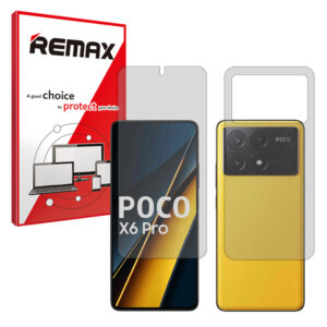 گلس صفحه نمایش و پشت گوشی شیائومی Poco X6 Pro مدل هیدروژلی مات برند ریمکس کد SS