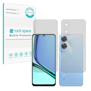 گلس صفحه نمایش و پشت گوشی ریلمی Note 60 مدل نانو هیدروژل مات برند راک اسپیس کد SS