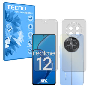 گلس صفحه نمایش و پشت گوشی ریلمی Realme 12 4G مدل هیدروژلی شفاف برند تکنو کد SS