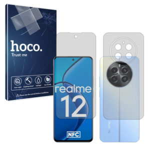 گلس صفحه نمایش و پشت گوشی ریلمی Realme 12 4G مدل شفاف برند هوکو کد SS