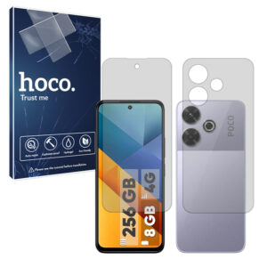 گلس صفحه نمایش و پشت گوشی شیائومی Poco M6 4G مدل مات برند هوکو کد SS