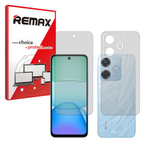 گلس صفحه نمایش و پشت گوشی شیائومی Redmi 13x مدل هیدروژلی شفاف برند ریمکس کد SS