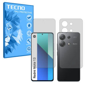 گلس صفحه نمایش و پشت گوشی شیائومی Redmi Note 13 4G مدل هیدروژلی شفاف برند تکنو کد SS