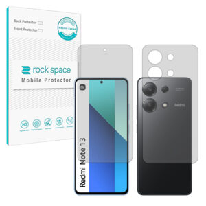 گلس صفحه نمایش و پشت گوشی شیائومی Redmi Note 13 4G مدل نانو هیدروژل شفاف برند راک اسپیس کد SS
