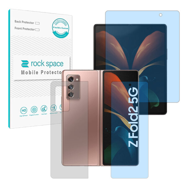 گلس صفحه نمایش و پشت گوشی سامسونگ Galaxy Z Fold2 مدل نانو هیدروژل آنتی بلو برند راک اسپیس کد LSS