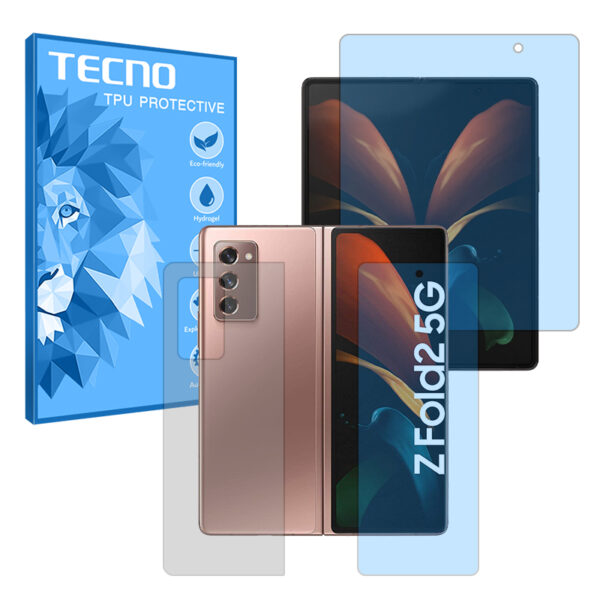 گلس صفحه نمایش و پشت گوشی سامسونگ Galaxy Z Fold2 مدل هیدروژلی آنتی بلو برند تکنو کد LSS