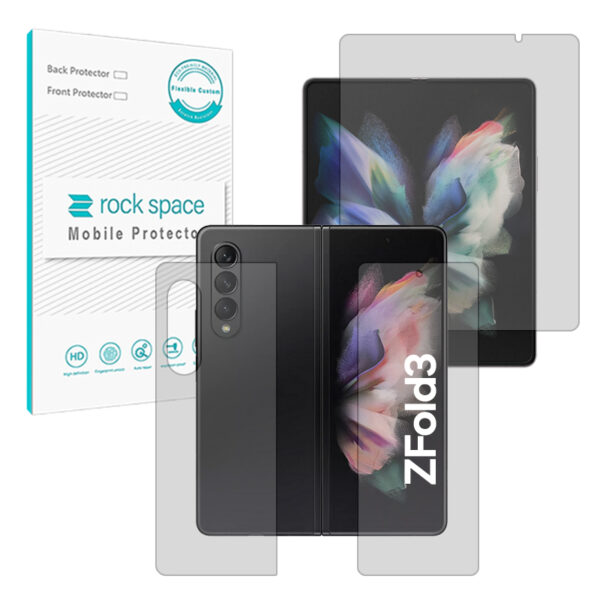 گلس صفحه نمایش و پشت گوشی سامسونگ Galaxy Z Fold3 مدل نانو هیدروژل گیمینگ برند راک اسپیس کد LSS