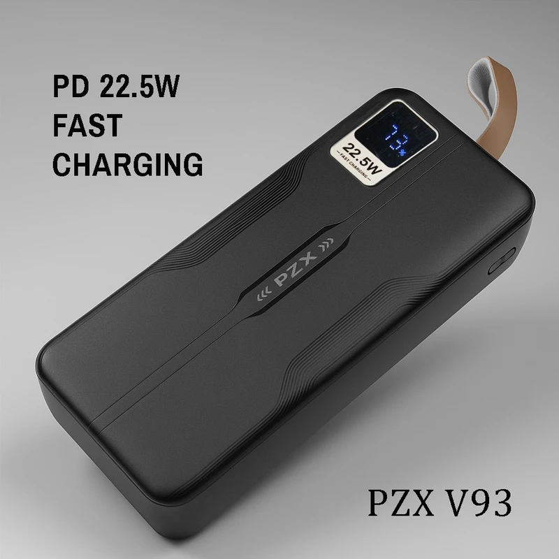 پاوربانک پی زد ایکس مدل V93 Fast Charge PD 22.5W ظرفیت 50000 میلی آمپر ساعت