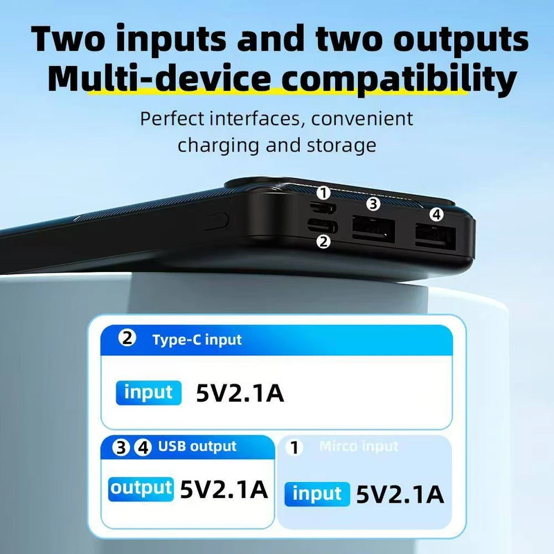 پاوربانک پی زد ایکس مدل V02 ظرفیت 10000 میلی آمپر ساعت