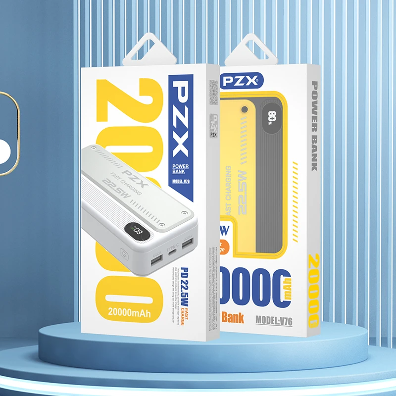 پاوربانک پی زد ایکس مدل V76 ظرفیت 20000 میلی آمپر ساعت