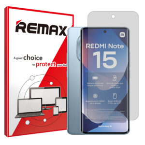 گلس صفحه نمایش و پشت گوشی شیائومی Redmi Note 15 4G مدل هیدروژلی مات برند ریمکس کد SS