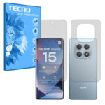 گلس صفحه نمایش و پشت گوشی شیائومی Redmi Note 15 4G مدل هیدروژلی شفاف برند تکنو کد SS