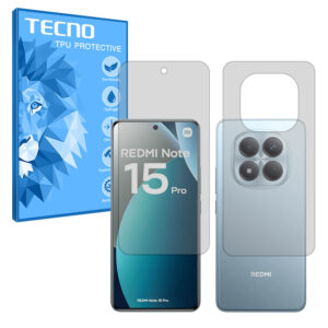 گلس صفحه نمایش و پشت گوشی شیائومی Redmi Note 15 Pro 4G مدل هیدروژلی مات برند تکنو کد SS