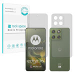 گلس صفحه نمایش و پشت گوشی موتورولا Edge 70 مدل نانو هیدروژل شفاف برند راک اسپیس کد SS