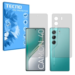 گلس صفحه نمایش و پشت گوشی تکنو Camon 40 مدل هیدروژلی شفاف برند تکنو کد SS