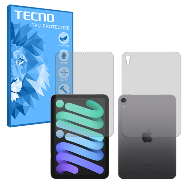 گلس صفحه نمایش و پشت اپل iPad mini 6 (2021) مدل هیدروژلی شفاف برند تکنو کد LL