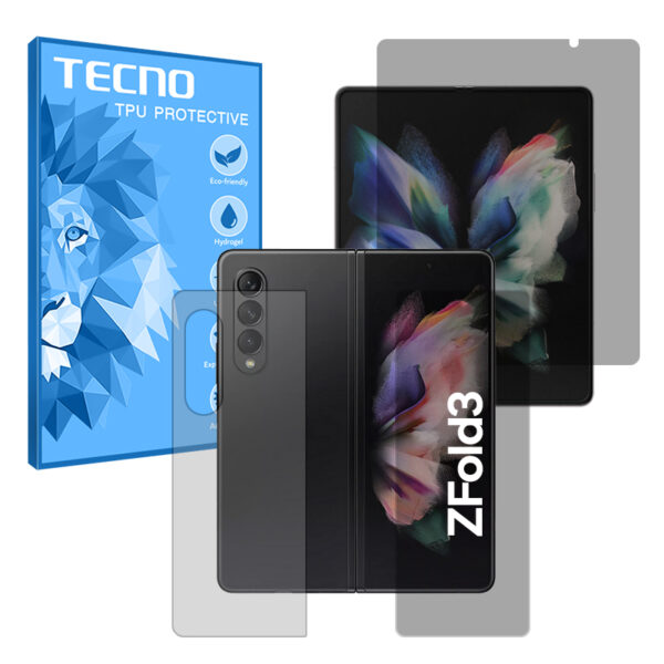 گلس صفحه نمایش و پشت گوشی سامسونگ Galaxy Z Fold3 مدل هیدروژلی پرایوسی برند تکنو کد LSS