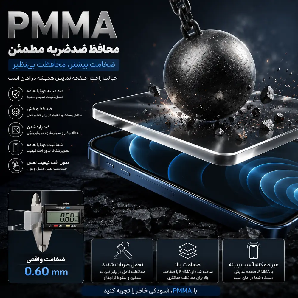 گلس PMMA ضد ضربه